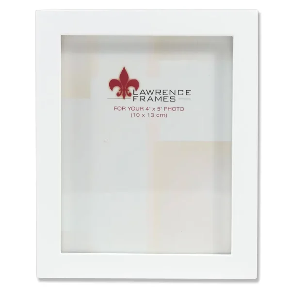 Lawrence Frames White Wood Picture Frame, Gallery Collection, 4x5