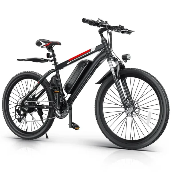 Elifine 500W Electric Bike for Adults, 26" Mountain Electric Bicycle with 5 Riding Modes Ebike, 48V 7.8ah Battery, Shimano 21 Speed & 19.8 Mph Aluminum Alloy Electric Commuter Bike up to 50 Miles
