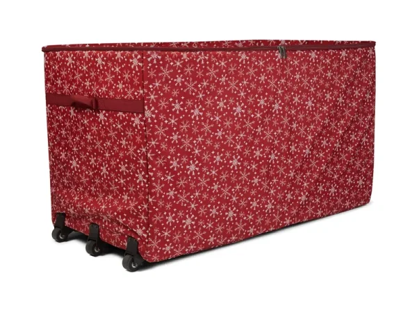 Covermates Keepsakes Christmas Tree Structured Rolling Storage Bag - Superior Protection, Reinforced Handles - Holiday Storage-Red Snowflake