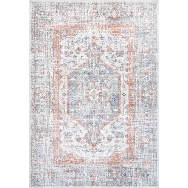 nuLOOM Jacquie Vintage Floral Area Rug - 5' x 7' 5" Silver