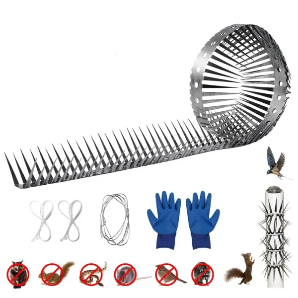 Comastbo Raccoon Spikes Deterrent,Keep Squirrel Pigeon Crow Away,No More Bird Nests,Good for Wall Barns Fence Roof Vent with Stainless Steel Bird