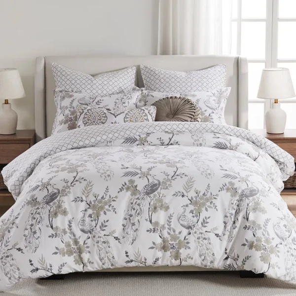 Levtex Home Pisa Duvet Cover and Sham Set, Grey, Full/Queen