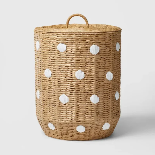 Pillowfort Kids Woven Paper Dot Floor Natural Hamper | Target