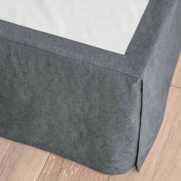 King Linen Blend Bedskirt Dark Gray - Casaluna