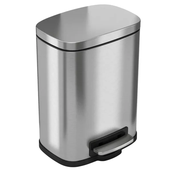 iTouchless SoftStep 5 Liter Stainless Steel Step Trash Can, 1.32 Gallon Small Pedal Bathroom