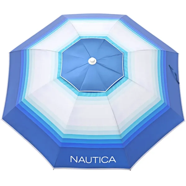 Nautica 7' Beach Umbrella - Ombre Stripe Blue