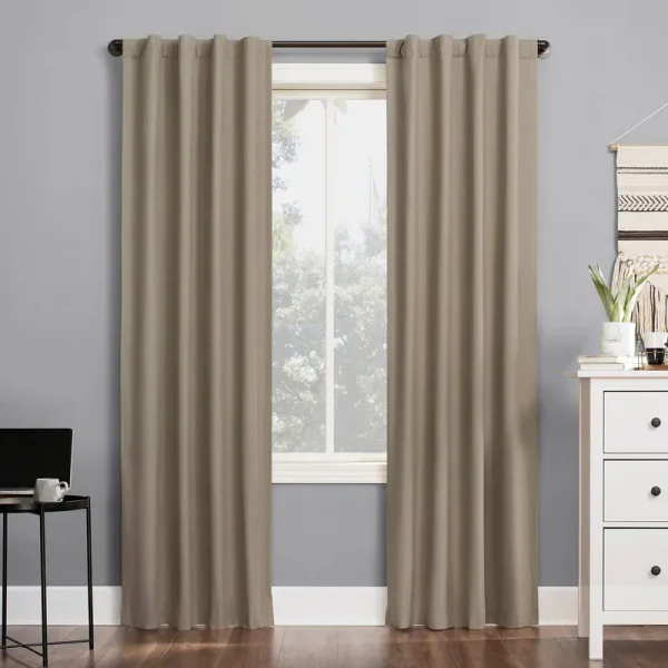 Sun Zero Cyrus Thermal Total Blackout Back Tab Curtain Panel