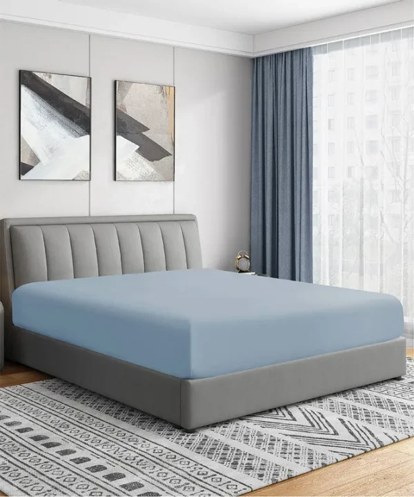 Swift Home Blue Fog Home Essentials Microfiber Fitted Sheet Extra Deep Pocket Cal King