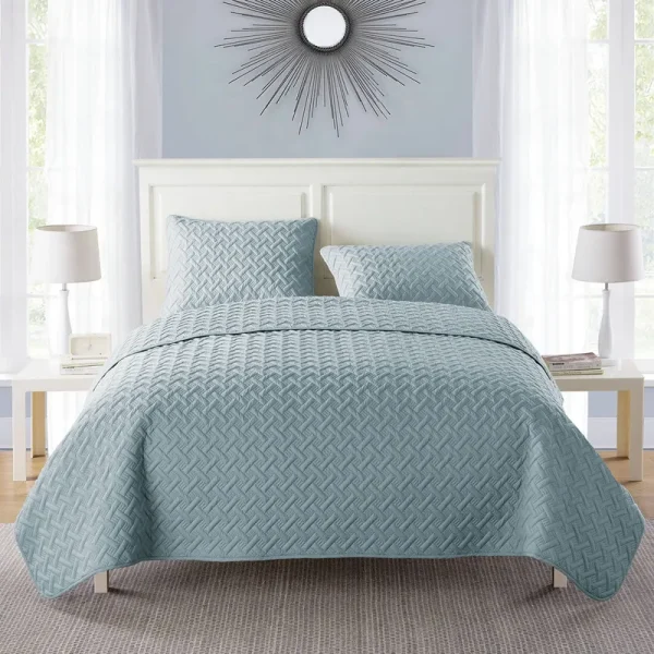 VCNY Nina Embossed Quilt Set - Twin - Blue