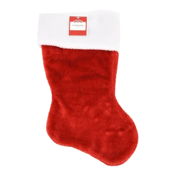 Christmas Stocking, Red Plush, 17.5-in.