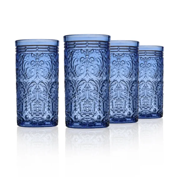 Godinger Jax Highball Glasses, Set of 4 - Blue