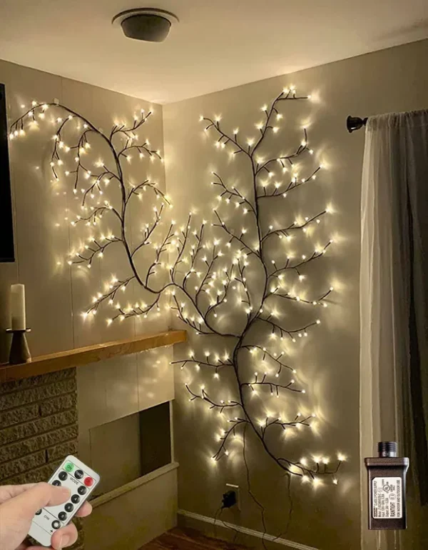 Sareda Enchanted Willow Vine Lights with Remote Control On/Off Timer, 8 Modes 3 Level Dimmable Lighted Willow Vine Lights Home Decor(1PCS)