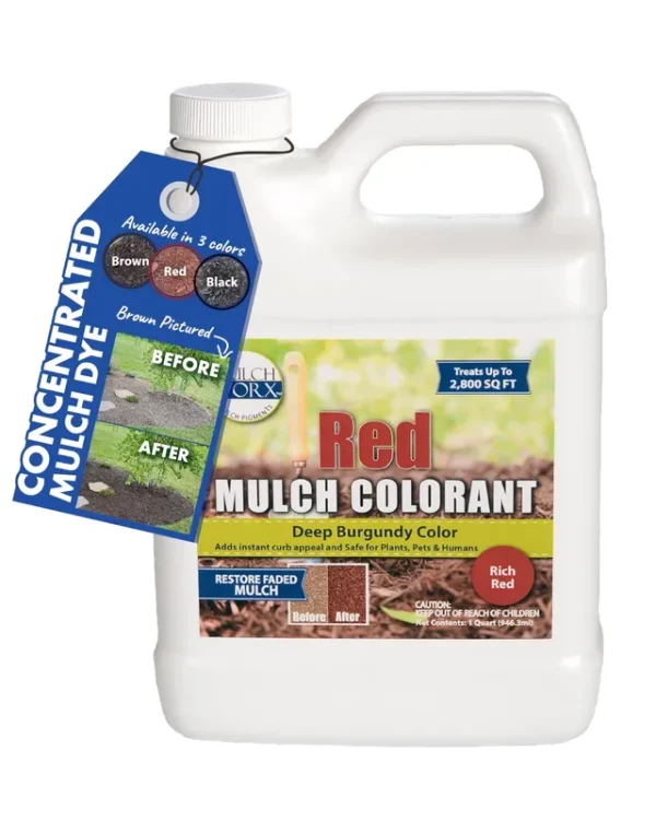 MulchWorx Red Mulch Color Concentrate - 2,800 Sq. ft. - Deep Burgundy Red Mulch Dye Spray