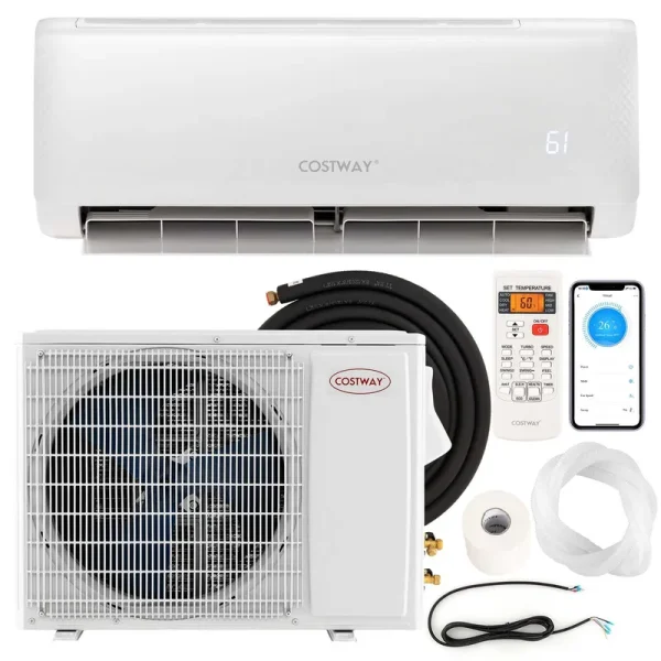 Costway 22,000 BTU Mini Split Air Conditioner AC Unit with Heat Pump &Remote App Control