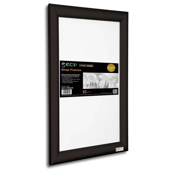 Seco SN1117Black Black Aluminum Front-Load Easy-Open Snap 11-Inch x 17-inch Poster/Picture Frame