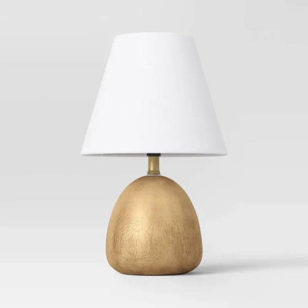 Faux Wood Mini Table Lamp Brown - Threshold