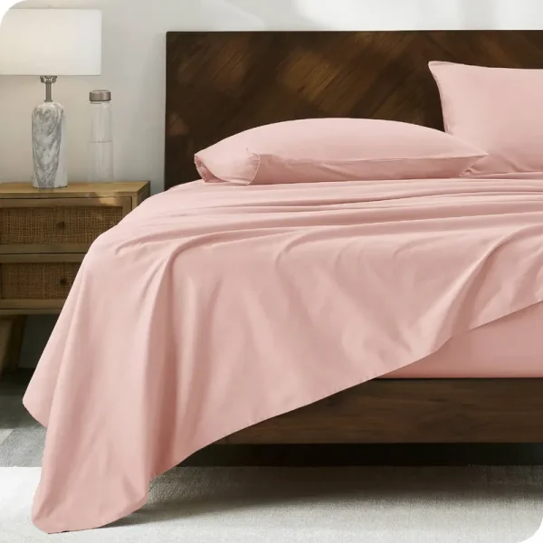 Bare Home Organic Cotton Percale Sheet Set Twin - Dusty Rose
