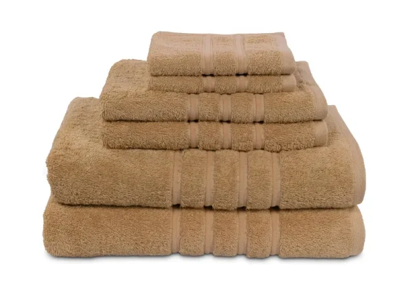 MyPillow Designer MyTowels 6-Piece Set Premium Shirpur Cotton, Tan