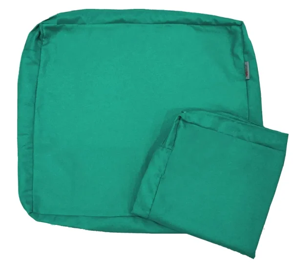 QQbed 2 Pack Outdoor Patio Chair Water-Resistant Cushion Pillow Seat Covers 25"x25"x5" - Replacement Covers Only (25"X25"X5" 2 Packs, Peacock Blue)