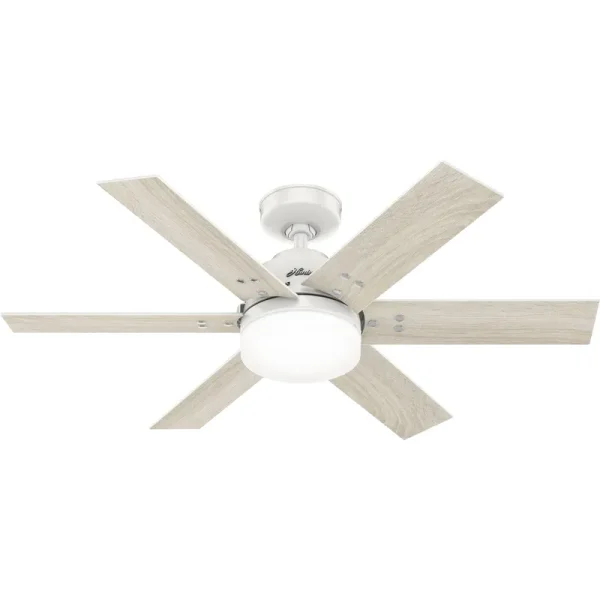 Hunter Pacer 44-in Fresh White LED Indoor Ceiling Fan with Light Remote