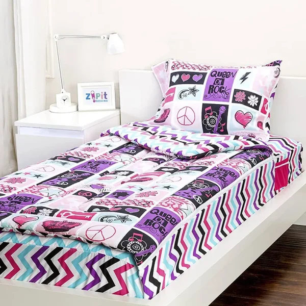 As Seen on TV Zipit Bedding Set, Rock Princess(Twin)
