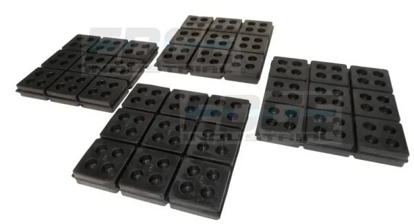 Heavy Duty Anti Vibration Isolation Pads 6" x 6" x 3/4" All Rubber Waffle Type Quantity 4