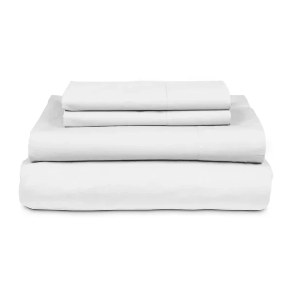 MyPillow Percale Bed Sheets, Queen, Snowy White