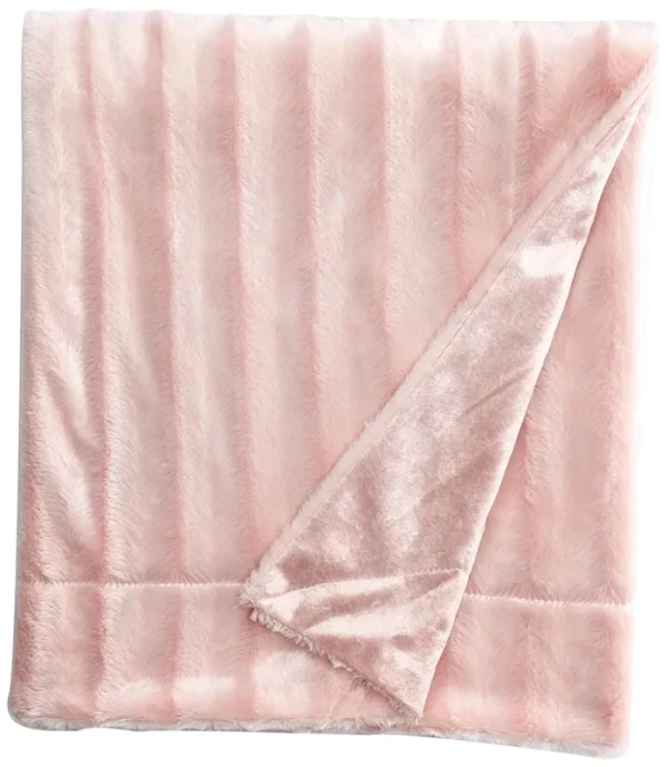 Duke Long Fur Throw - Blush - Madison Park