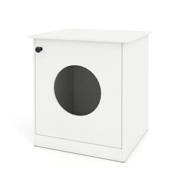 Tangkula 22 Inch Modern Hidden Cat Litter Box Furniture with Front Entry Door