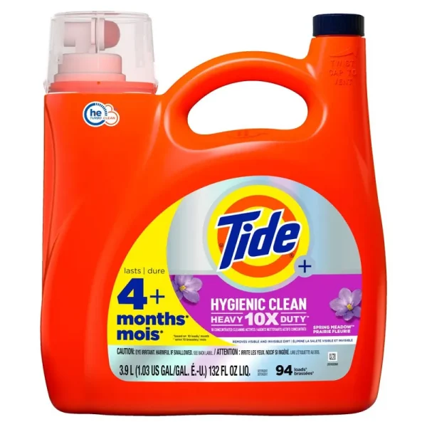 Tide Hygienic Clean Liquid Laundry Detergent, Spring Meadow - 132 fl oz