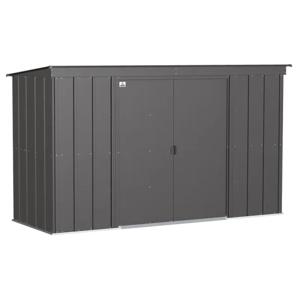 Arrow 10' x 4' Classic Steel Storage Shed - Charcoal