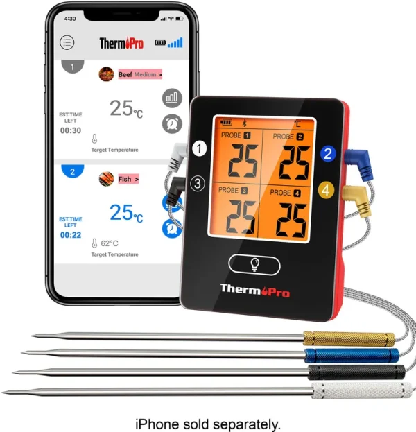 ThermoPro Tp25w LCD Bluetooth Enabled Grill/Meat Thermometer