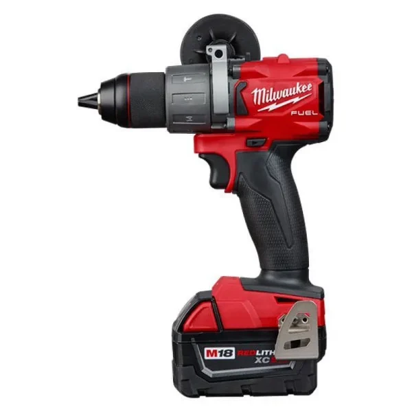 Milwaukee M18 Fuel 1/2" 18V Brushless Hammer Drill Driver 2804 - 22 with (2) 5ah Batteries, Charger, & Tool Case