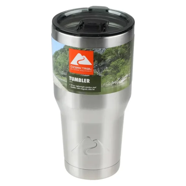 Ozark Trail Vacuum Insulated Stainless Steel Tumbler - Silver - 32 oz