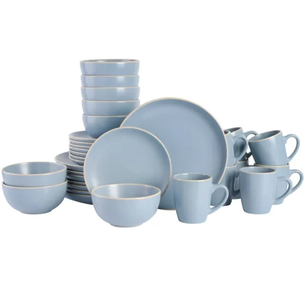 Gibson Home Rockaway 32-Piece Dinnerware Set Blue