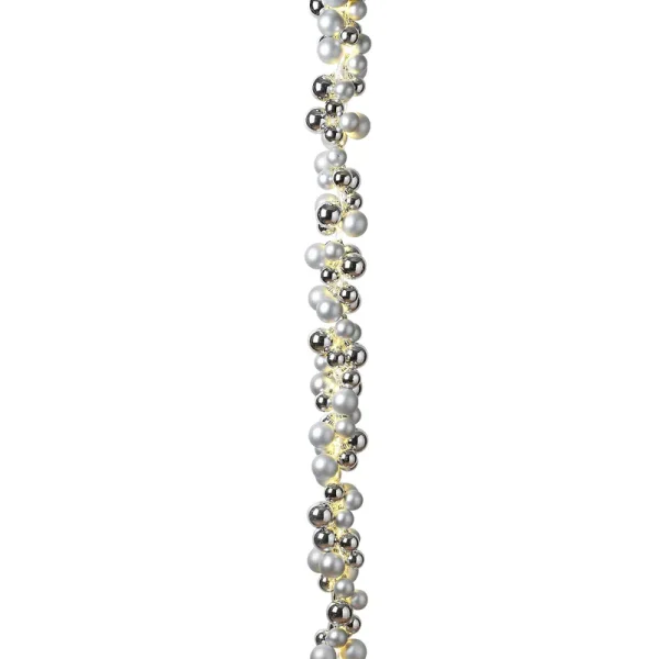Gerson 58.5-Inch Long Electric Silver Lighted Orament Strung Garland