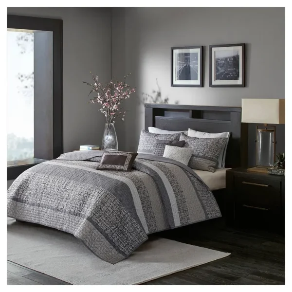 Madison Park Rhapsody 6 Piece Reversible Jacquard Coverlet Set Full/Queen