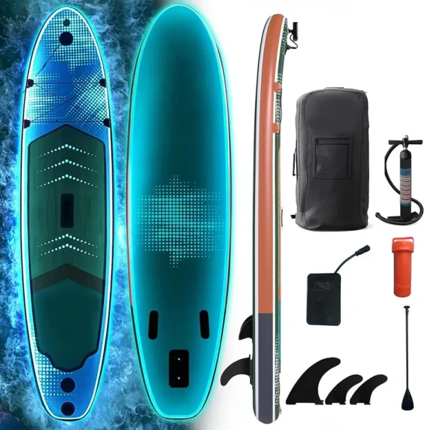AECOJOY Inflatable 10.5' Stand Up Paddle Board with Strapped Seat, Premium SUP Board Kit
