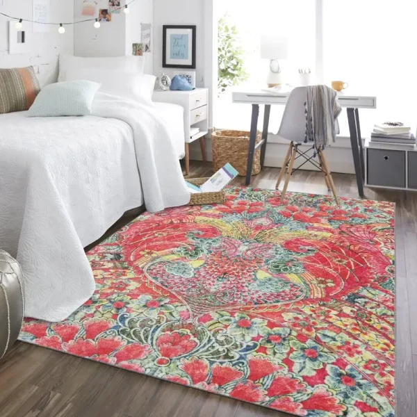 Bloomsbury Market Edinboro Tropical Pink Area Rug, Size: Rectangle 5' x 8'