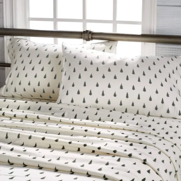 G.H. Bass & Co. Flannel Sheet Set, Green, Queen Set