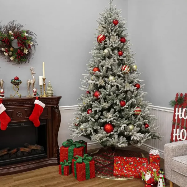 Green Realistic Fir Flocked/Frosted Christmas Tree Size: 7.5' H