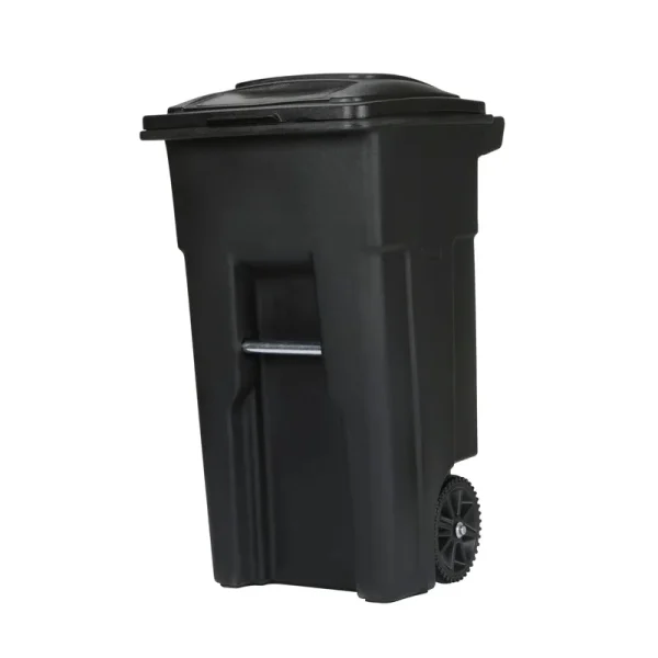 Toter Plastic Wheeled Trash Can with Lid - Black - 32 Gal