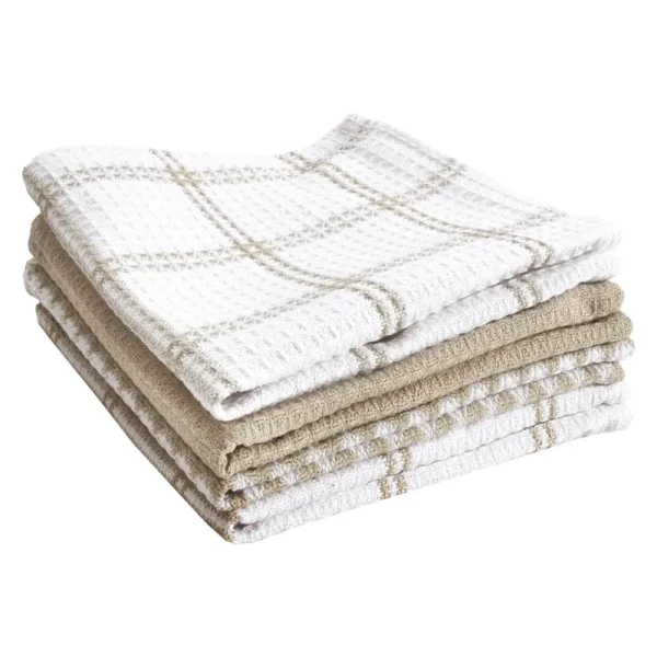 T-Fal Textiles 24359 4-Pack Cotton Flat Waffle Dish Cloth Sand