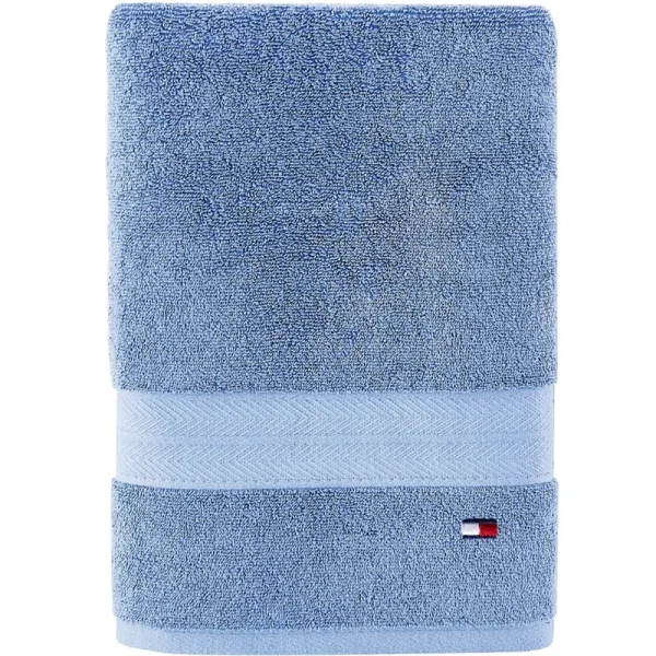 Tommy Hilfiger Modern American 30" x 54" Cotton Bath Towel - Mist Blue