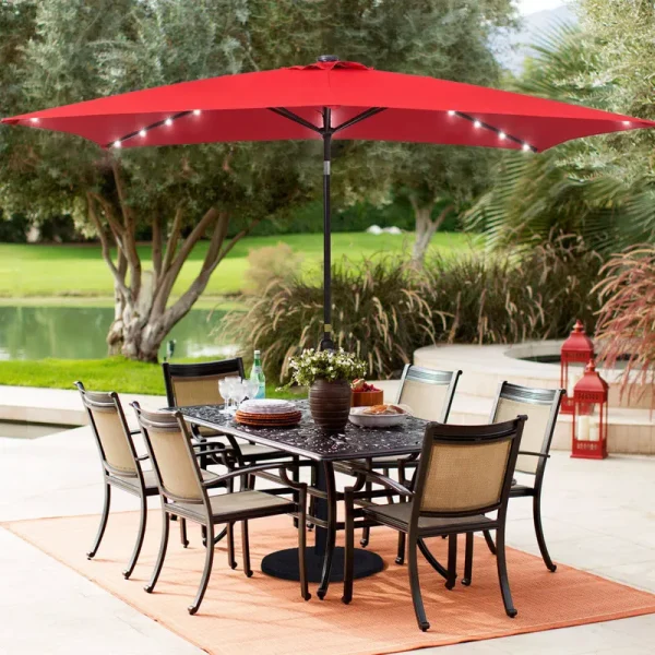 120'' Umbrella Fabric Color: Red