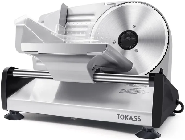 TOKASS Electric Deli Food Slicer with 7.5'' Stainless Steel Blade