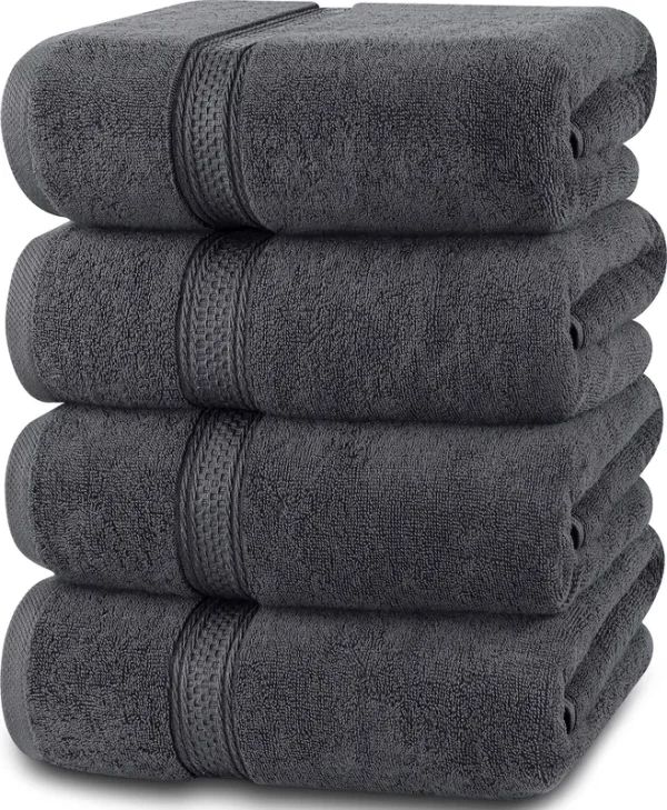 Utopia Towels - Bath Towels Set, Grey - Premium 600 GSM 100% Ring Spun Cotton - Quick Dry, Highly Absorbent, Soft Feel
