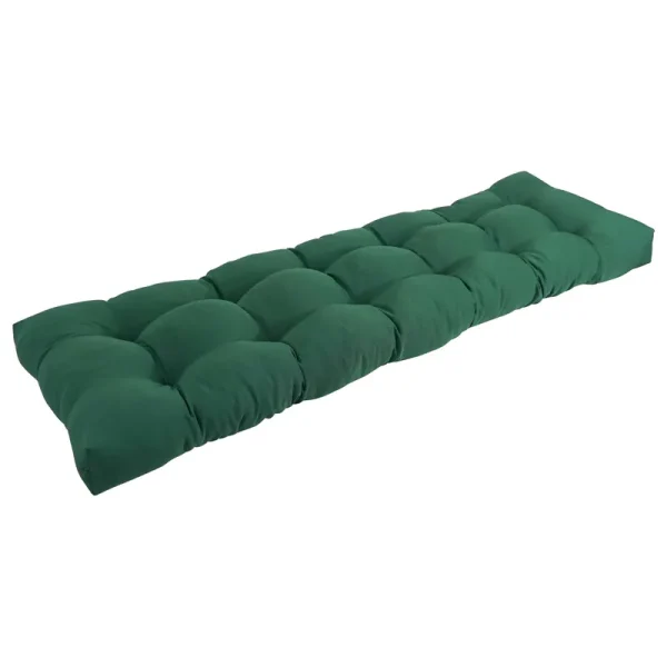 Blazing Needles 55 x 19 in. Tufted Solid Twill Bench Cushion, Forest Green