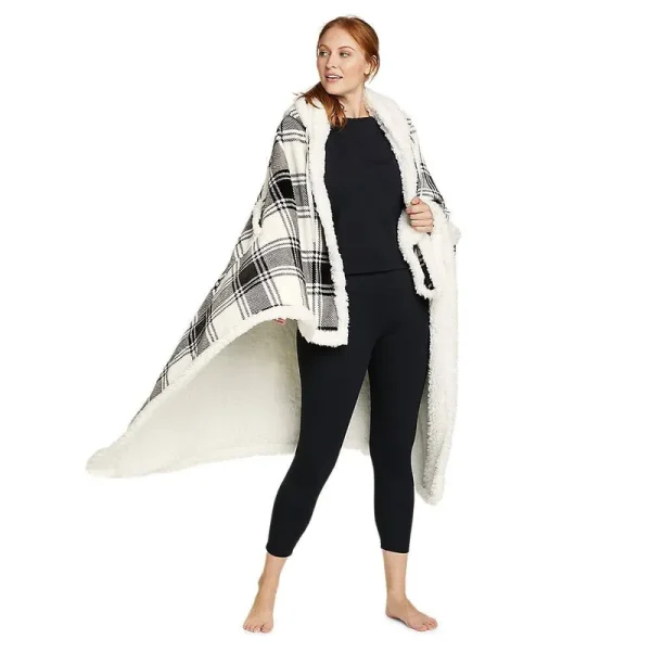 Eddie Bauer Cabin Hooded Throw - Black - Size One Size