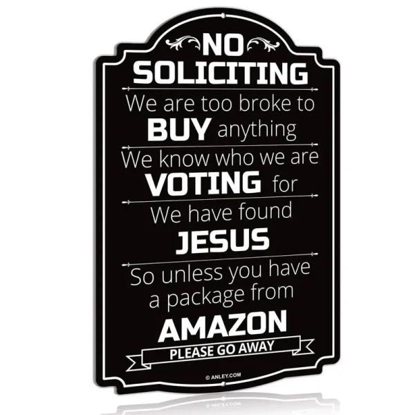 Anley No Soliciting Sign for Home and Business, Do Not Ring The Bell 12" x 8"